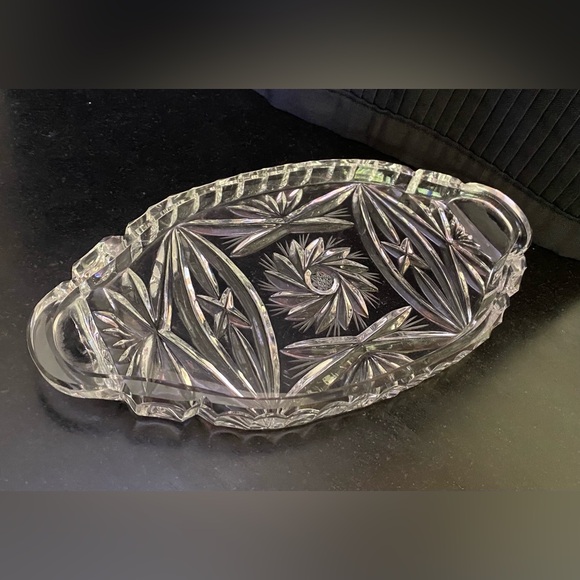 Sugar Creamer Set with Tray - Crystal Clear Industries/Poland -Hand Cut Crystal - Picture 2 of 11